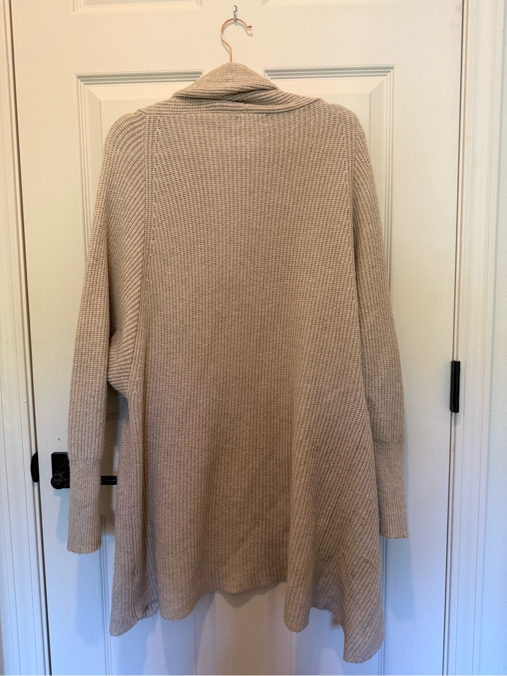 Leith Neutral Beige Open-Front Knit Cardigan - Picture 4 of 4